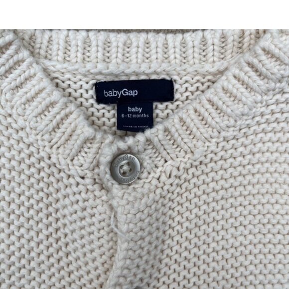 Gap Cream Knit Cardigan Sweater 6-12 Months - Picture 2 of 5